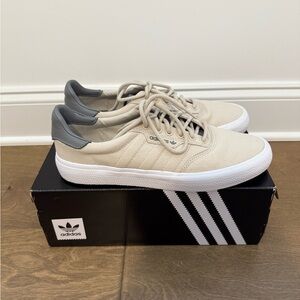 Adidas Men's Beige and Gray Canvas Leather Shoes